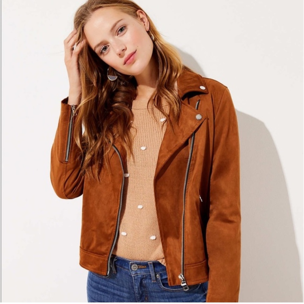 NWOT Loft Suede Moto Jacket